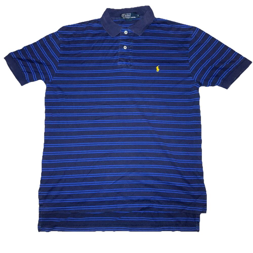 VINTAGE Ralph Lauren Polo Shirt Mens M Stripe Pony Logo Casual Preppy City 90s